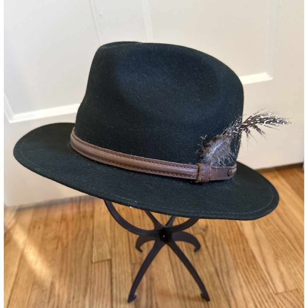 Wool German Dark Brown Ocktoberfest Style Collection Feather Hat Brim- RARE!